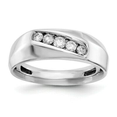 Men's Natural 1/3Ct. Diamond Band Ring in 14K White Gold Men's Jewelry