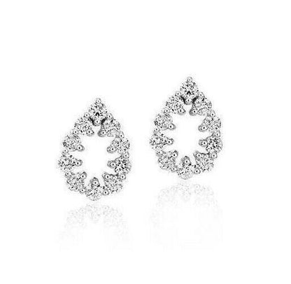 1/4 Ct. Genuine Diamond Open Pear Shape Pav? Stud Earrings in 14K Gold