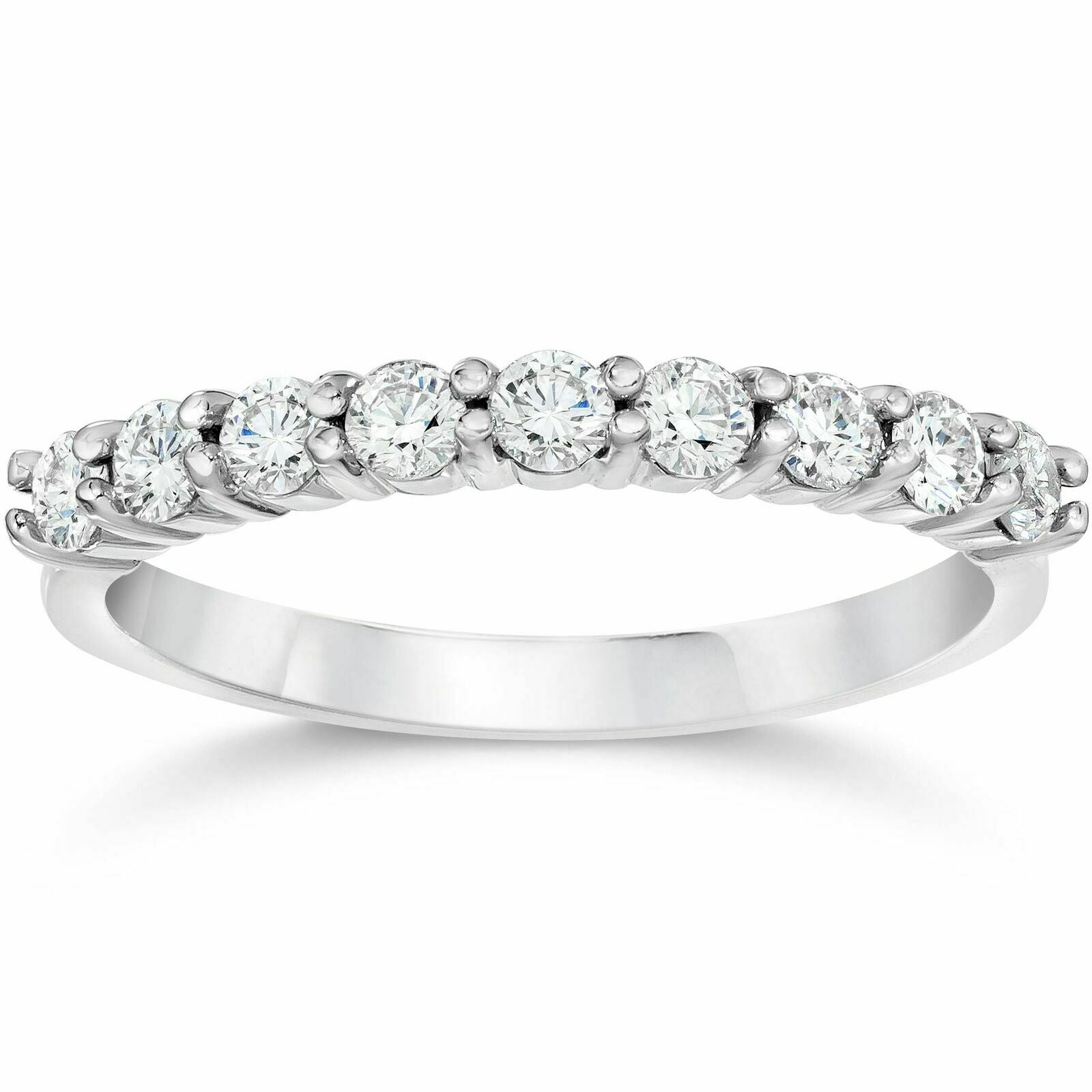 1/2ct Genuine Diamond Ring Half Eternity Anniversary Wedding Band 8K Gold