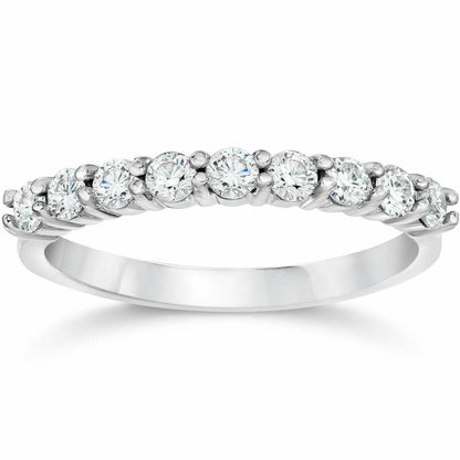 1/2ct Genuine Diamond Ring Half Eternity Anniversary Wedding Band 8K Gold