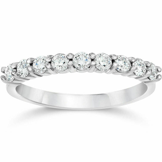 1/2ct Genuine Diamond Ring Half Eternity Anniversary Wedding Band 8K Gold