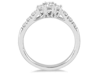 1/3 Carat TW Diamond Three Stone Engagement Ring 10K YELLOW WHITE OR ROSE GOLD