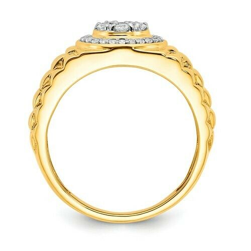 1/2 Ct. Real Diamond Men's Ring in 10K Yellow and White Gold