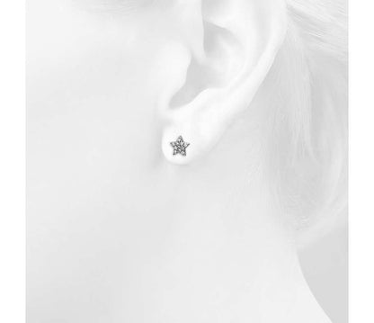 Mini Star Real Diamond Stud Earrings  14k White Yellow or Rose Gold