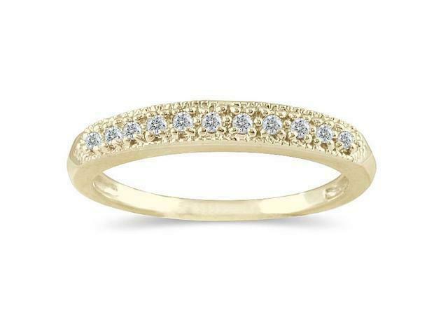 1/10 CARAT TW REAL DIAMOND WEDDING BAND IN 10K YELLOW WHITE OR ROSE GOLD