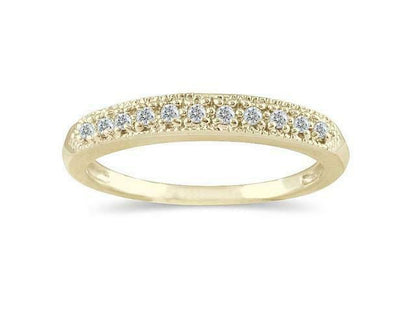 1/10 CARAT TW REAL DIAMOND WEDDING BAND IN 10K YELLOW WHITE OR ROSE GOLD