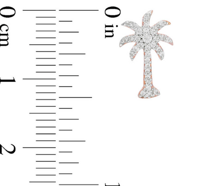 1/5 CT. Diamond Palm Tree Stud Earrings in 14K White Yellow or Rose Gold