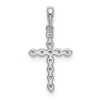 1/10ct 14K Yellow White or Rose Gold Diamond Cross Pendant Religious Jewelry