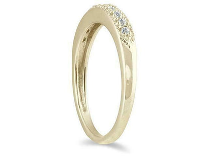 1/10 CARAT TW REAL DIAMOND WEDDING BAND IN 10K YELLOW WHITE OR ROSE GOLD