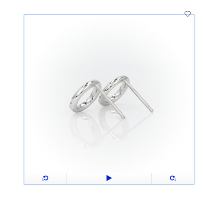 Small Real Diamond Open Circle Earrings in 14k White Gold (1/10 ct. tw.)