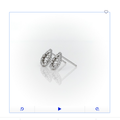 1/4 Ct. Genuine Diamond Open Pear Shape Pav? Stud Earrings in 14K Gold