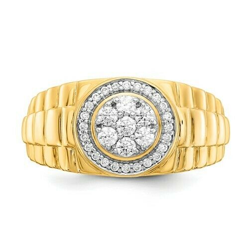 1/2 Ct. Real Diamond Men's Ring in 10K Yellow and White Gold