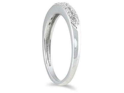 1/10 CARAT TW REAL DIAMOND WEDDING BAND IN 10K YELLOW WHITE OR ROSE GOLD