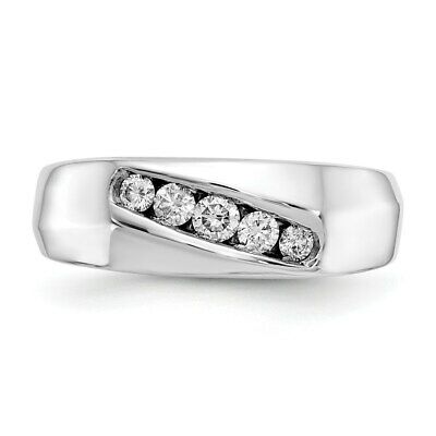 Men's Natural 1/3Ct. Diamond Band Ring in 14K White Gold Men's Jewelry