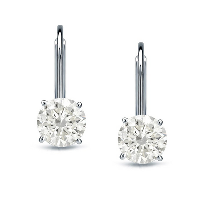 14k Gold 1/2 Carat TDW REAL Diamond Leverback Dangle Earrings Perfect Gift