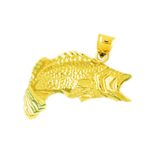 14K Gold 3D Bass Charm