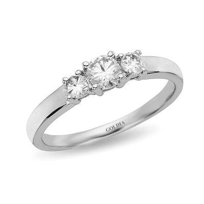 1/2 ct. Round Cut Diamond Platinum Three-stone Engagement Ring
