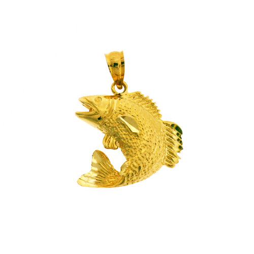 14K Gold 18MM Fish Charm