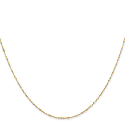14K Yellow Gold 16 inch Carded .6mm Cable Rope with Spring Ring Clasp Chain Necklace