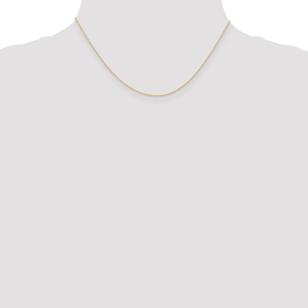 14K Yellow Gold 16 inch Carded .6mm Cable Rope with Spring Ring Clasp Chain Necklace