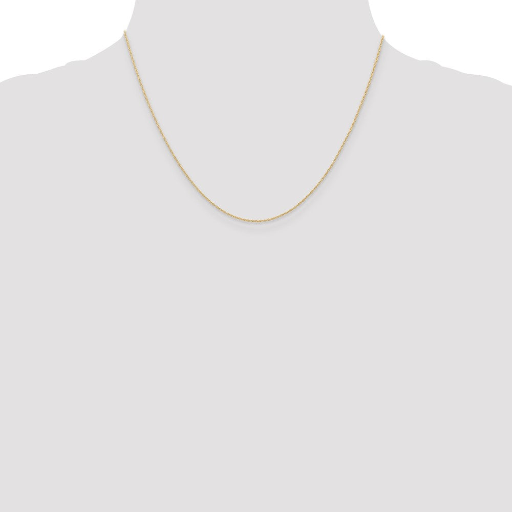 14K Yellow Gold 18 inch Carded .6mm Cable Rope with Spring Ring Clasp Chain Necklace