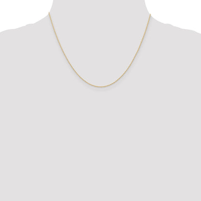 14K Yellow Gold 18 inch Carded .6mm Cable Rope with Spring Ring Clasp Chain Necklace