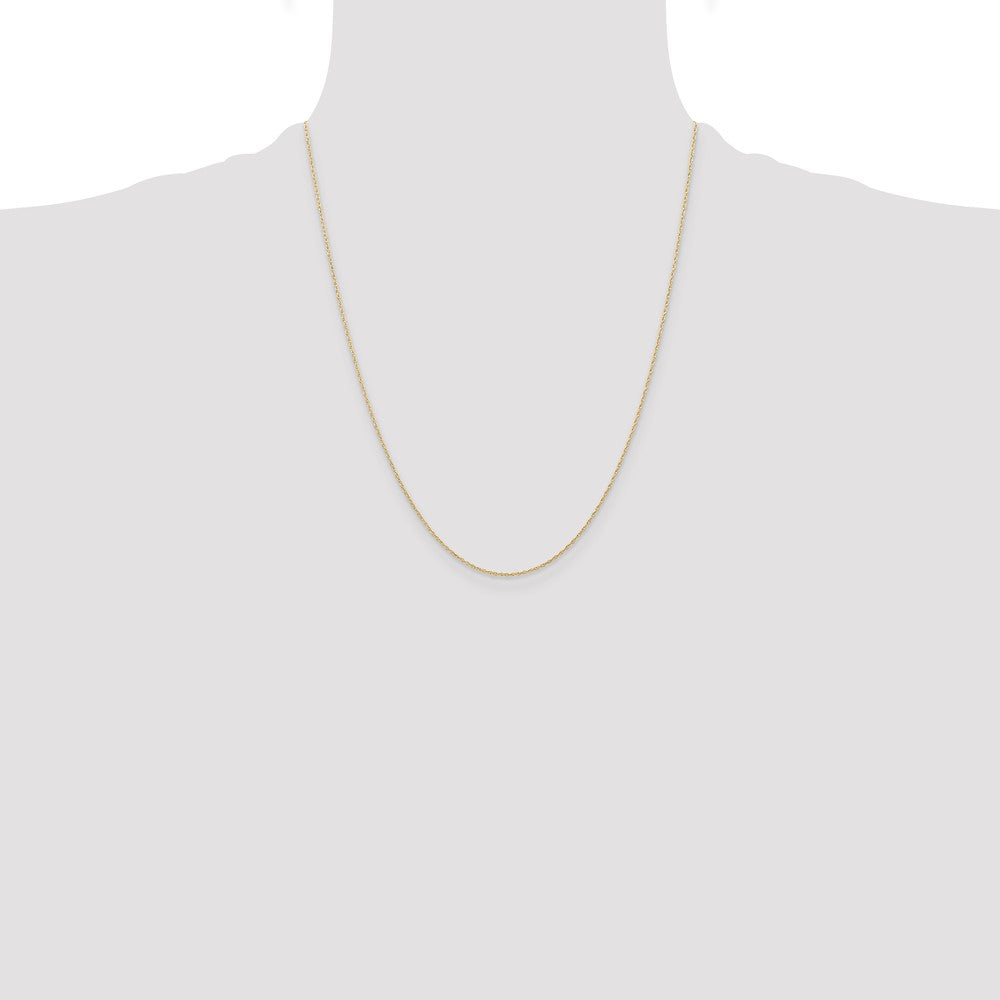 14K Yellow Gold 22 inch Carded .6mm Cable Rope with Spring Ring Clasp Chain Necklace