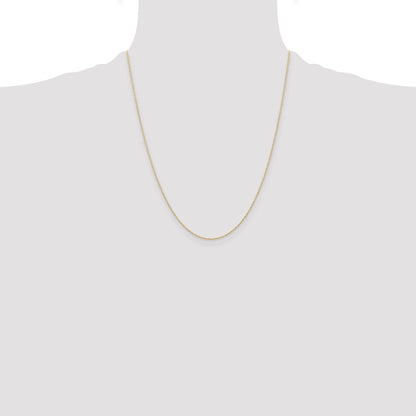 14K Yellow Gold 22 inch Carded .6mm Cable Rope with Spring Ring Clasp Chain Necklace