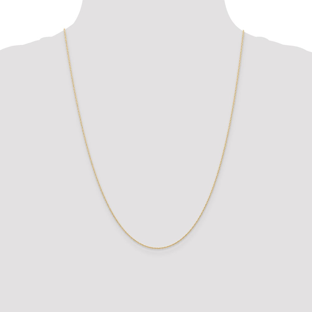 14K Yellow Gold 24 inch Carded .6mm Cable Rope with Spring Ring Clasp Chain Necklace