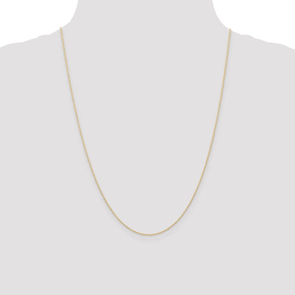 14K Yellow Gold 24 inch Carded .6mm Cable Rope with Spring Ring Clasp Chain Necklace