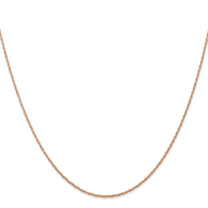 14K Rose Gold 24 inch Carded .7mm Cable Rope with Spring Ring Clasp Chain Necklace