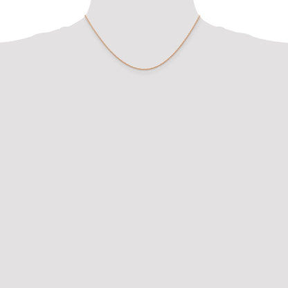 14K Rose Gold 16 inch Carded .7mm Cable Rope with Spring Ring Clasp Chain Necklace