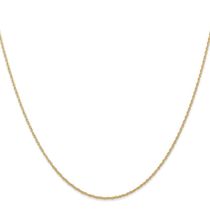 14K Yellow Gold 22 inch Carded .7mm Cable Rope with Spring Ring Clasp Chain Necklace