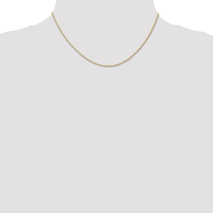 14K Yellow Gold 16 inch Carded .7mm Cable Rope with Spring Ring Clasp Chain Necklace