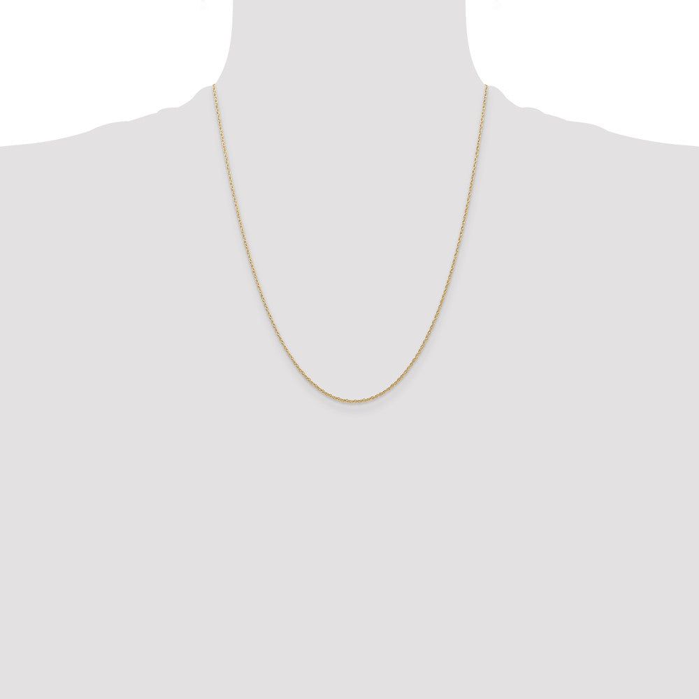 14K Yellow Gold 22 inch Carded .7mm Cable Rope with Spring Ring Clasp Chain Necklace