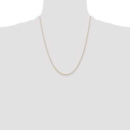 14K Yellow Gold 22 inch Carded .7mm Cable Rope with Spring Ring Clasp Chain Necklace