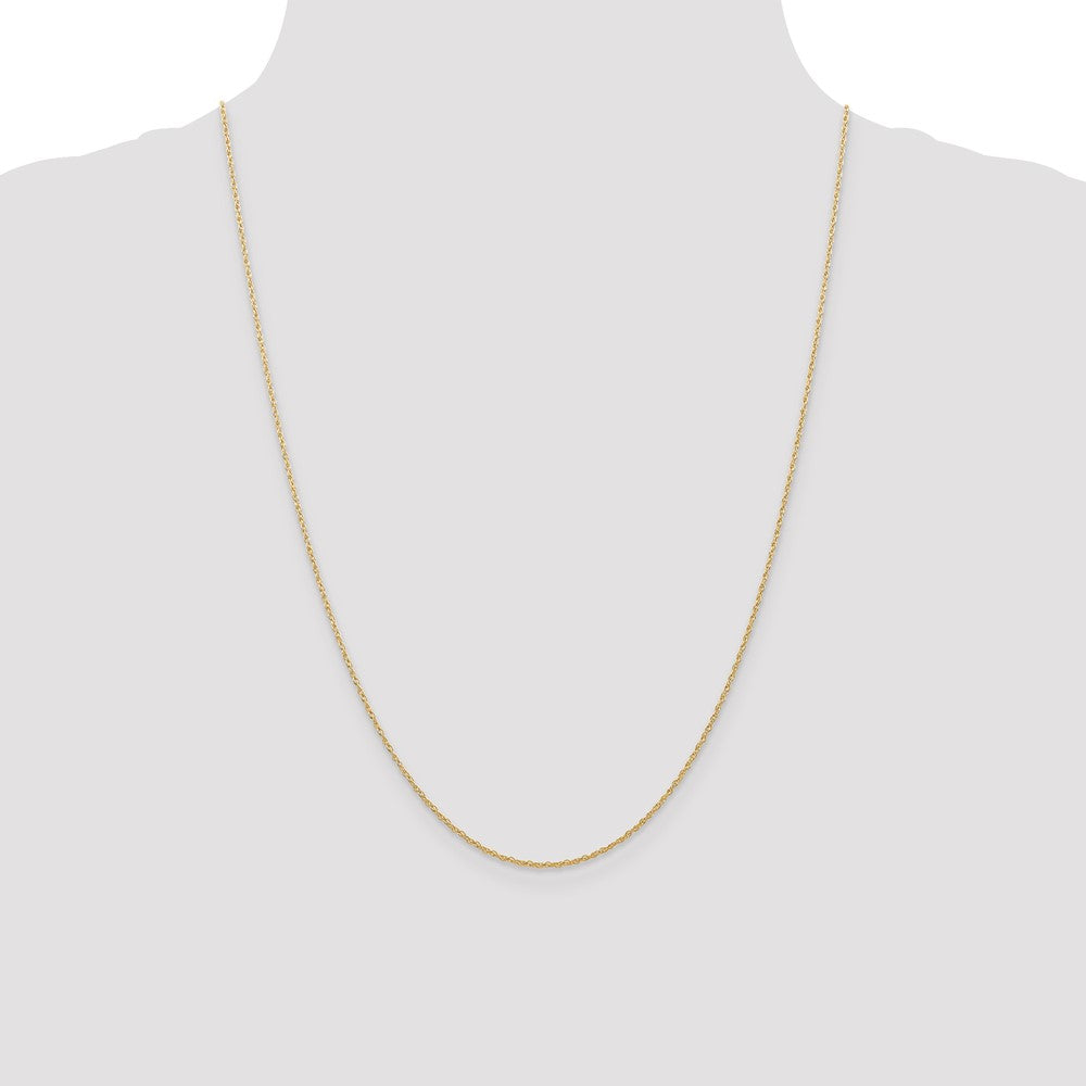 14K Yellow Gold 24 inch Carded .7mm Cable Rope with Spring Ring Clasp Chain Necklace