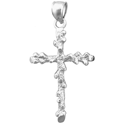 14K Gold 26MM Nugget 3D Cross Pendant