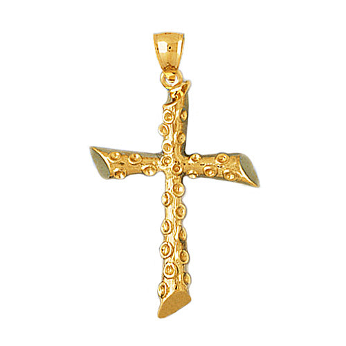 14K Gold 32MM Cross Pendant