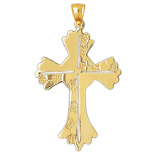 14K Gold 60MM Cross Pendant