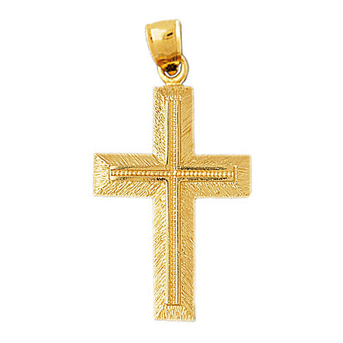 14K Gold 47MM Cross Pendant