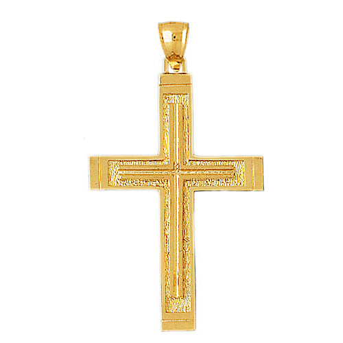 14K Gold 55MM Cross Pendant