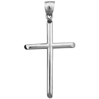 14K Gold 40MM Beveled Cross Pendant