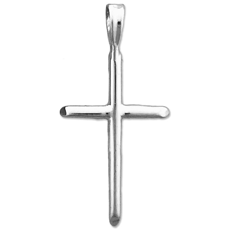 14K Gold 20MM Beveled Cross Pendant