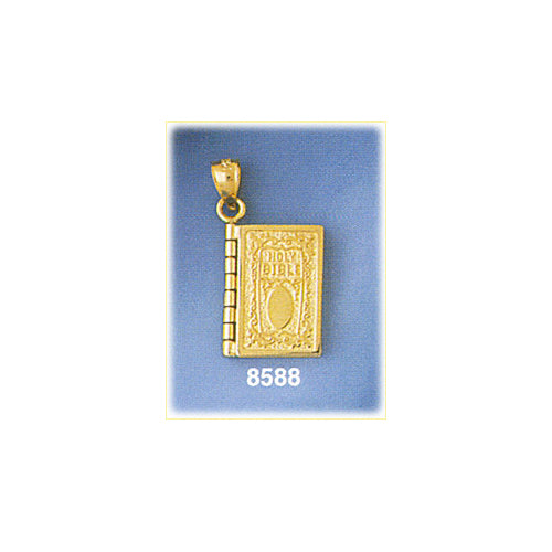 14K Gold 3D Holy Bible Charm