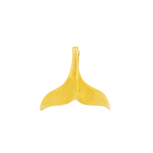 14K Gold 15MM Whale Tail Fluke Charm