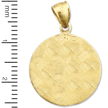 14K Gold 18MM Saint Christopher Medallion Protect Us Charm