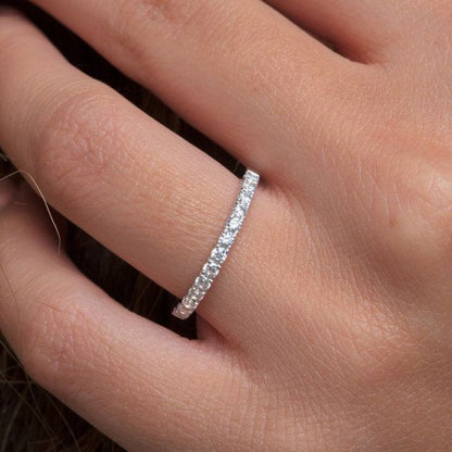 1/2ct Natural Diamond Wedding Ring Womens Stackable Eternity Band 14k Rose Gold