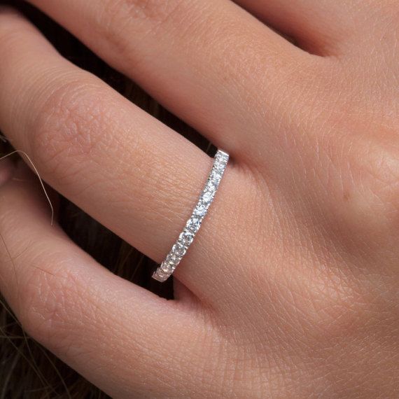 1/2ct Natural Diamond Wedding Ring Womens U-Prong Eternity Band 14k Yellow Gold