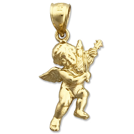 14K Gold Cherub Angel with Violin Charm
